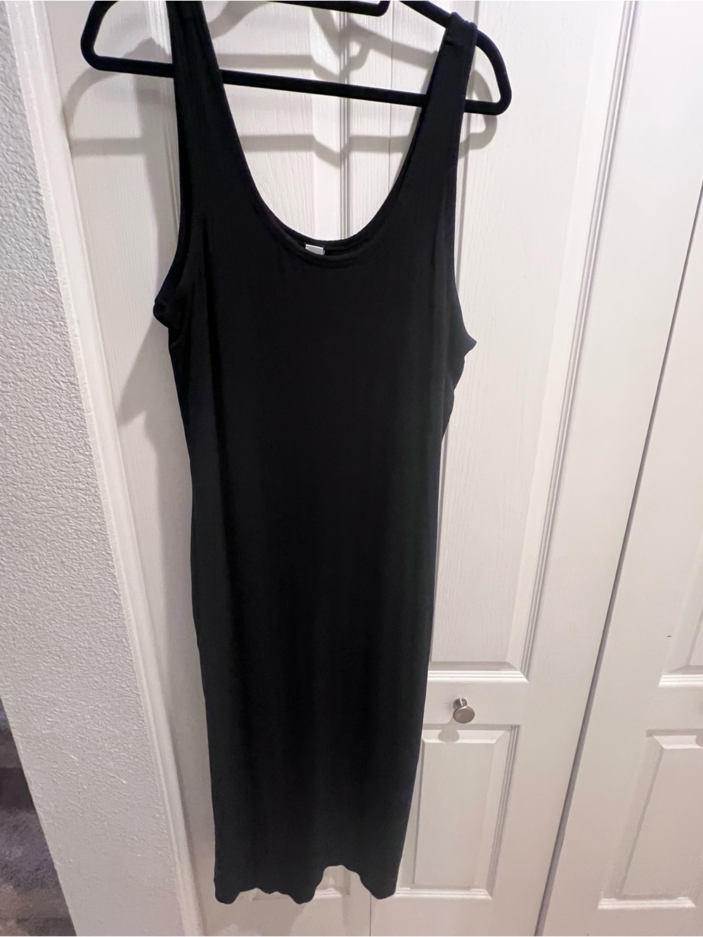 Old Navy Black Solid Scoop Neck Sleeveless Tank Knit Midi Dress XXL